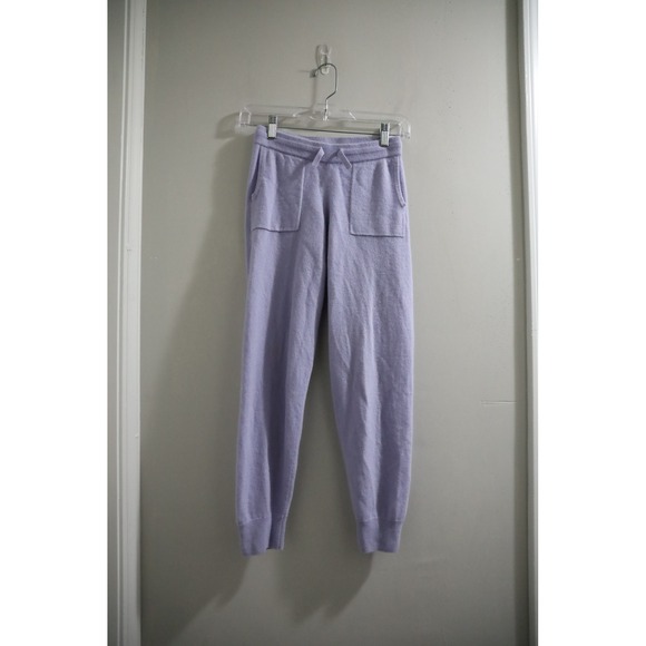 Quince Girls Lavender 100% Cashmere Knit Jogger Pants XL(12) Comfy Casual - Picture 1 of 5
